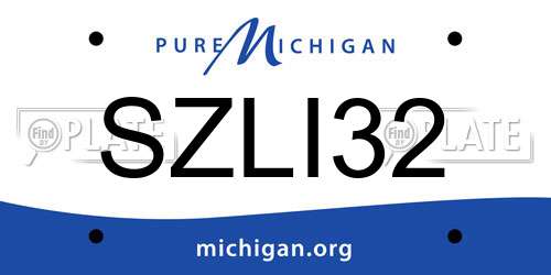 SZLI32 Michigan License Plate