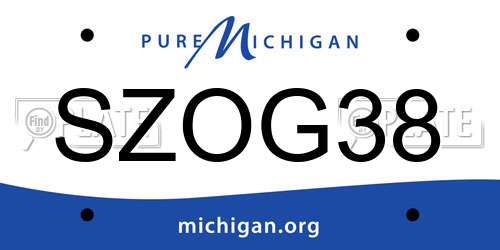 SZOG38 Michigan License Plate