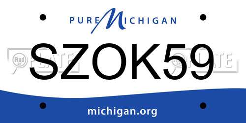 SZOK59 Michigan License Plate