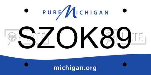 SZOK89 Michigan License Plate