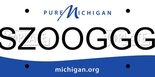 SZOOGGG Michigan License Plate