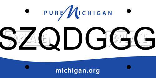 SZQDGGG Michigan License Plate