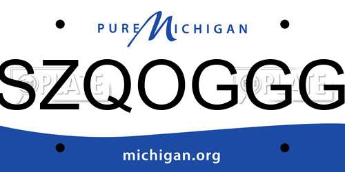SZQOGGG Michigan License Plate