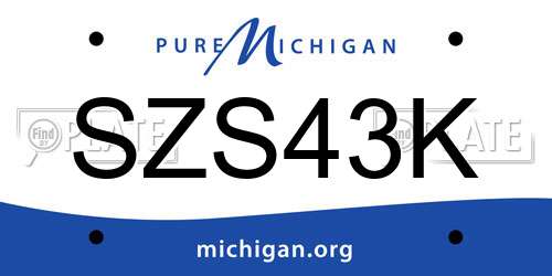 SZS43K Michigan License Plate