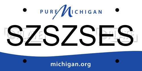 SZSZSES Michigan License Plate