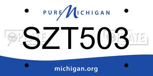 SZT503 Michigan License Plate