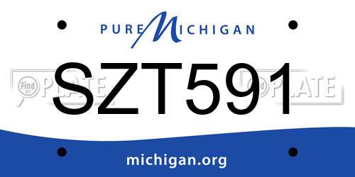 SZT591 Michigan License Plate