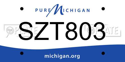 SZT803 Michigan License Plate
