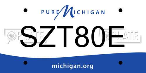 SZT80E Michigan License Plate
