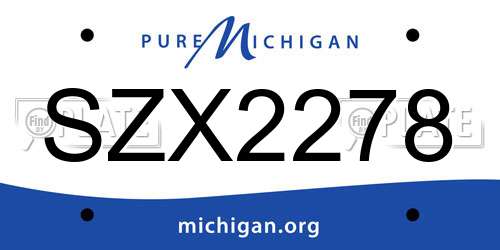 SZX2278 Michigan License Plate