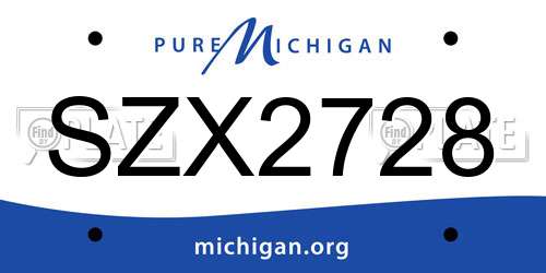 SZX2728 Michigan License Plate