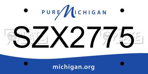 SZX2775 Michigan License Plate