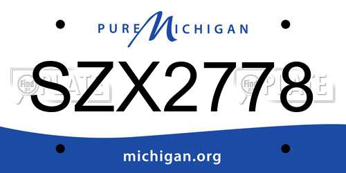 SZX2778 Michigan License Plate