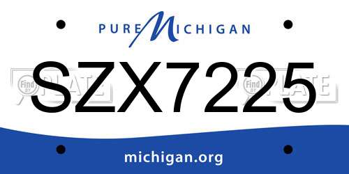 SZX7225 Michigan License Plate