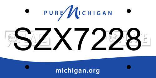 SZX7228 Michigan License Plate