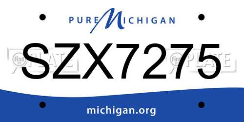 SZX7275 Michigan License Plate