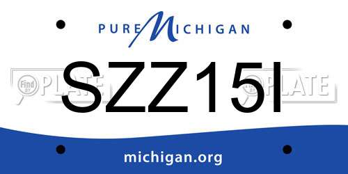 SZZ15I Michigan License Plate