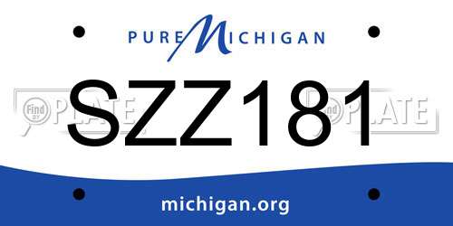 SZZ181 Michigan License Plate