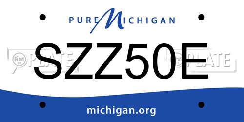 SZZ50E Michigan License Plate