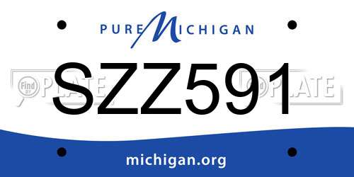 SZZ591 Michigan License Plate