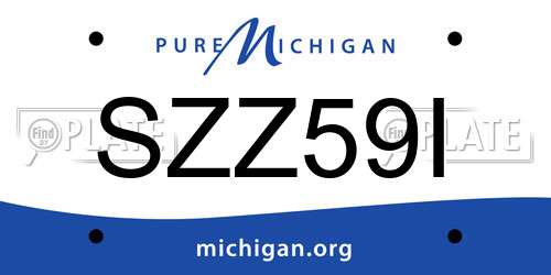 SZZ59I Michigan License Plate