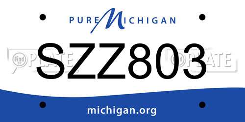 SZZ803 Michigan License Plate