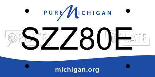 SZZ80E Michigan License Plate