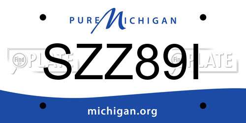 SZZ89I Michigan License Plate