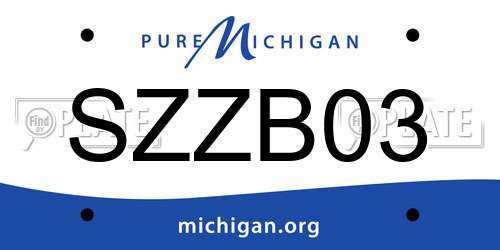 SZZB03 Michigan License Plate