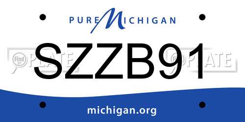 SZZB91 Michigan License Plate
