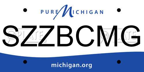 SZZBCMG Michigan License Plate