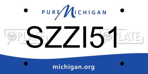 SZZI51 Michigan License Plate