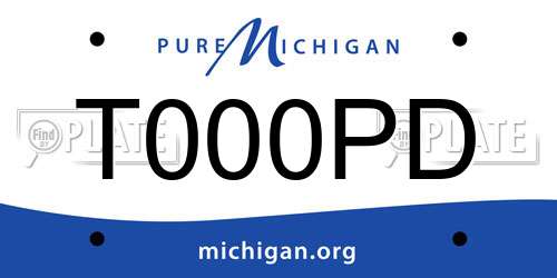 T000PD Michigan License Plate