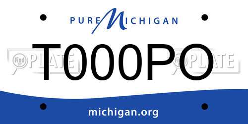 T000PO Michigan License Plate