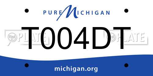T004DT Michigan License Plate