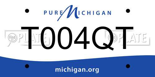 T004QT Michigan License Plate