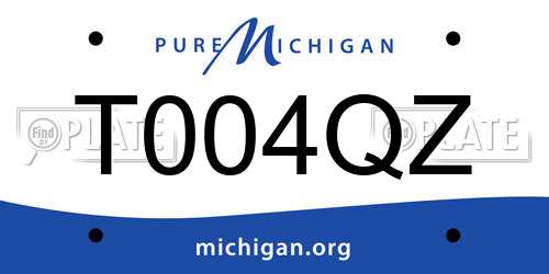 T004QZ Michigan License Plate