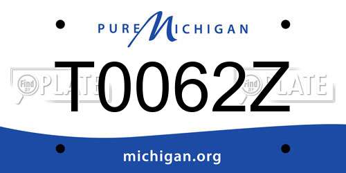 T0062Z Michigan License Plate