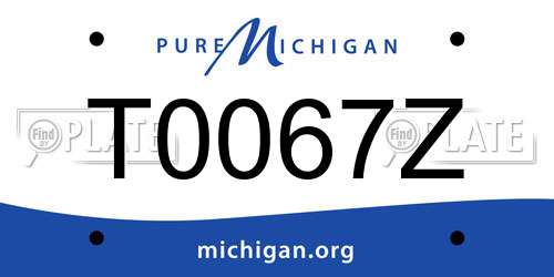 T0067Z Michigan License Plate