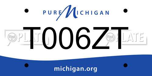 T006ZT Michigan License Plate