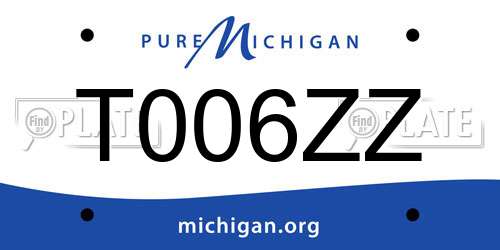 T006ZZ Michigan License Plate