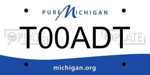 T00ADT Michigan License Plate