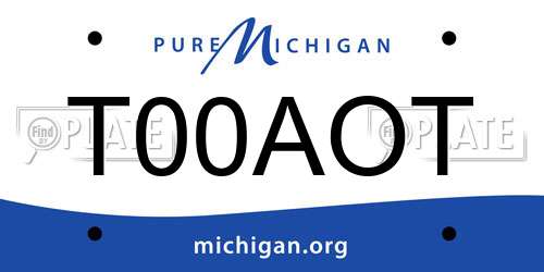 T00AOT Michigan License Plate