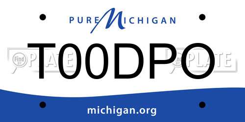 T00DPO Michigan License Plate