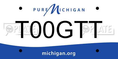 T00GTT Michigan License Plate