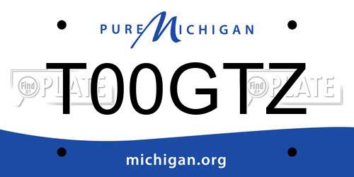 T00GTZ Michigan License Plate