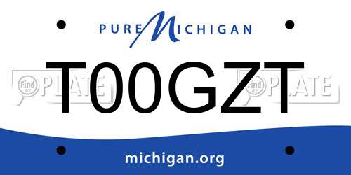 T00GZT Michigan License Plate