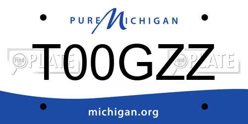 T00GZZ Michigan License Plate