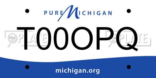 T00OPQ Michigan License Plate