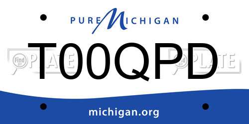 T00QPD Michigan License Plate